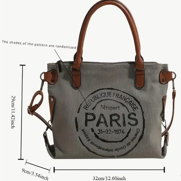 NEW Paris Canvas Tote Bag - Picture 2 of 2